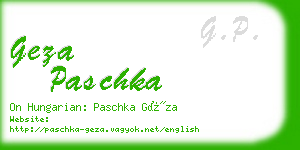 geza paschka business card